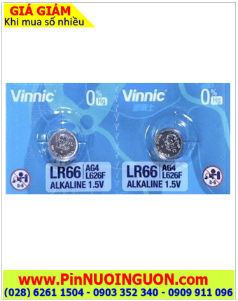 VINNIC L626F _Pin cúc áo 1.5v Alkaline VINNIC AG4, L626F, LR66, 376